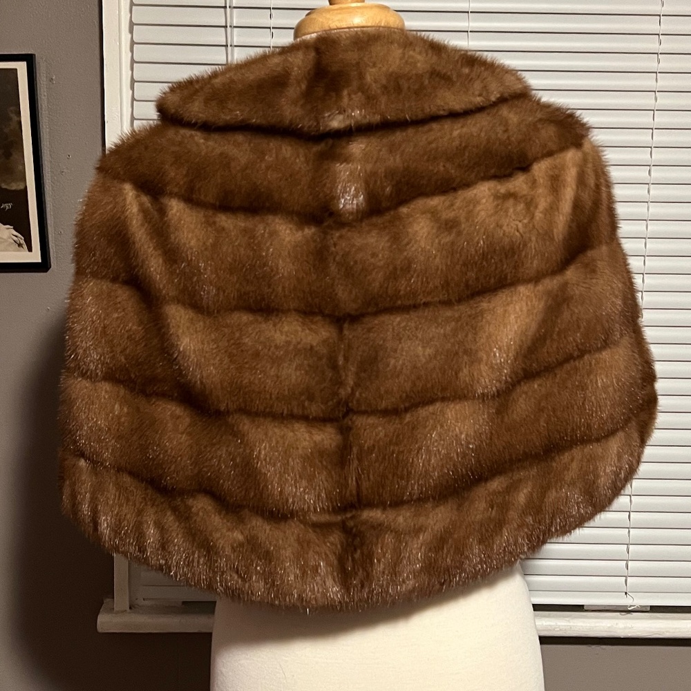FLASH FALL SALE Mink Fur stole in light brown Autumn haze - Picture 2 of 8